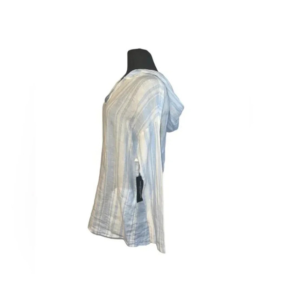 Saks Fit Avenue Hooded Long Sleeve Blouse 100% Linen | Size Small - Picture 3 of 4